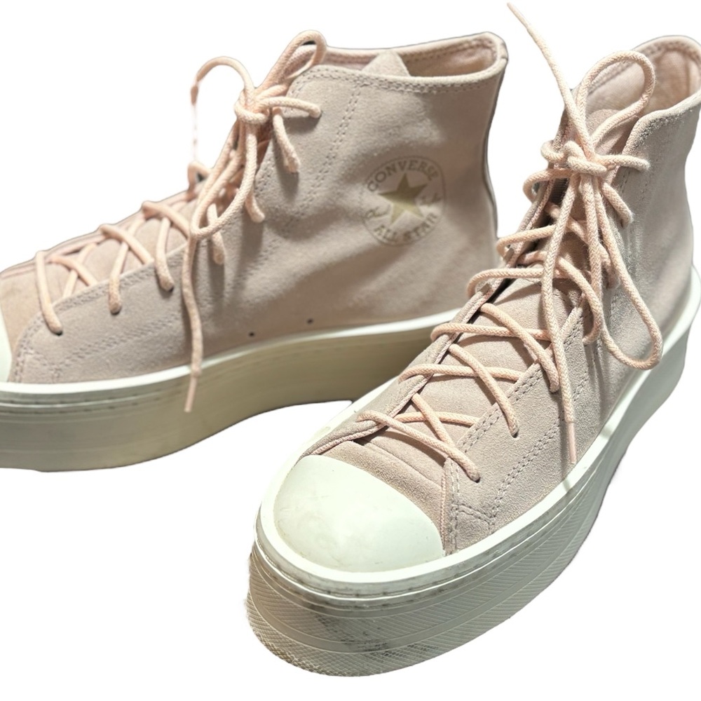 Converse Platform Chuck Taylor High-Top Sneakers in Blush Pink